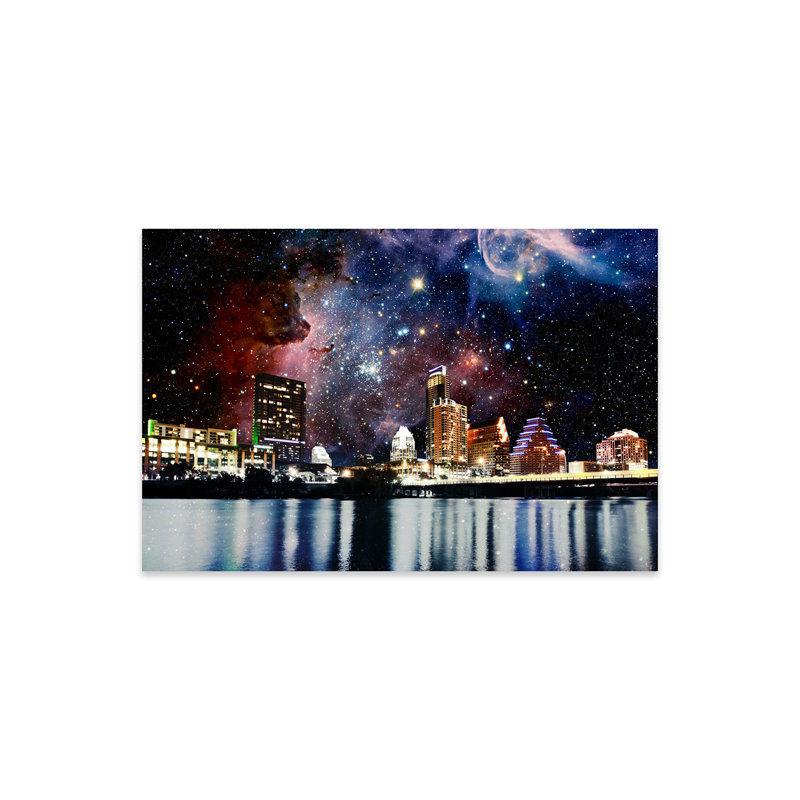 Austin, Texas Carina Nebula Skyline - non encadrée, impression, H 16 po x l 24 po x P 0,25 po