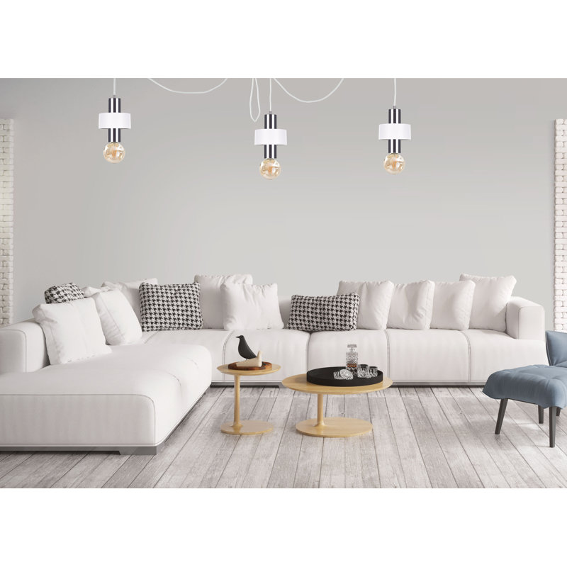 Bernda 3 - Light Cluster Pendant, White/Silver
