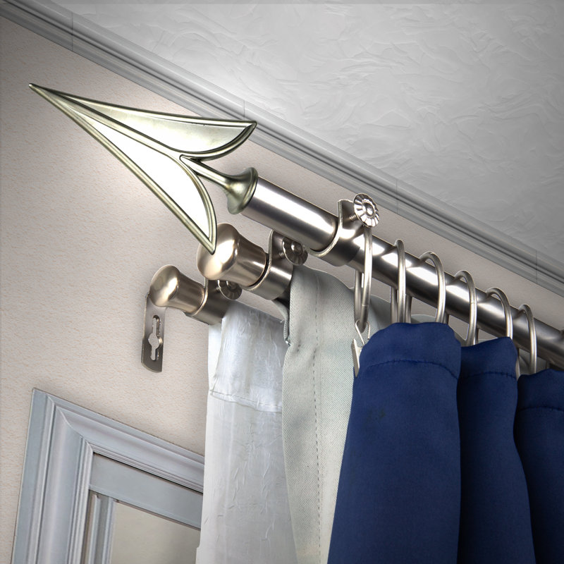Ensemble de tringle à rideaux réglable 0,81 po, Nickel satiné, 120" - 170"