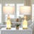 27" Bedside Glass USB Table Lamp with Touch Control and Night Light