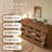 12 Drawer Dresser For Bedroom 63 Inch Wood Chest of Drawers - Curved Anti Collision, Mid Century Dresser For Closet with Natural Texture & Pre-Embedded Slots for TV Stand, Living Room, Nursery