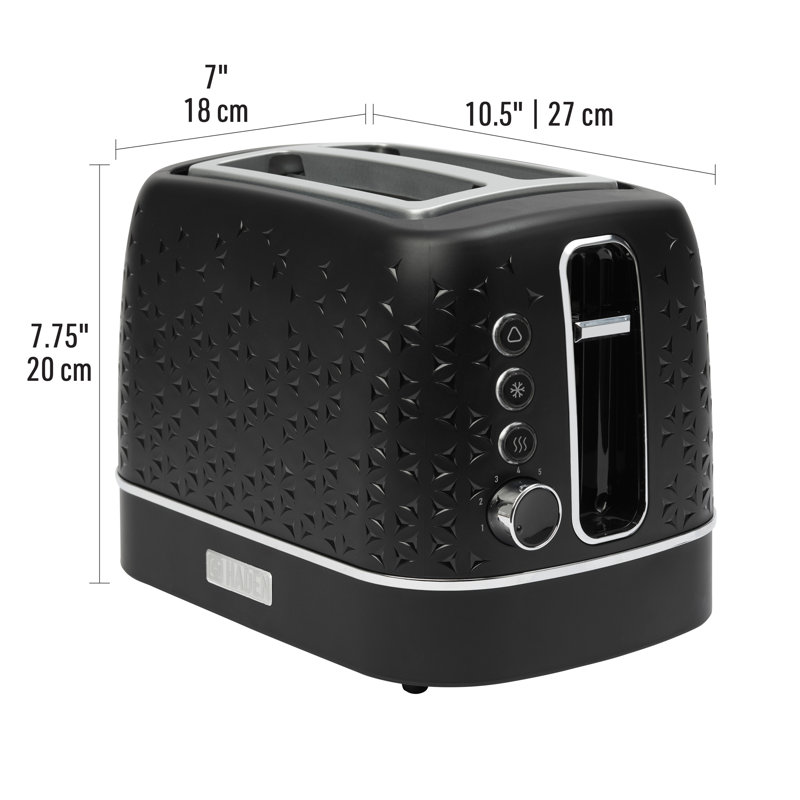 2 Slice Toaster Wide Slot with Removable Crumb Tray, Variable Browning Control, black, Black/Chrome
