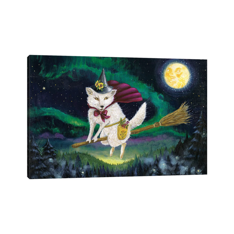 Moon Fox Magick by Jahna Vashti - Wrapped Canvas Print, 20.32 cm H x 30.48 cm W