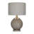 Glass Gray Table Lamp with Chevron Pattern