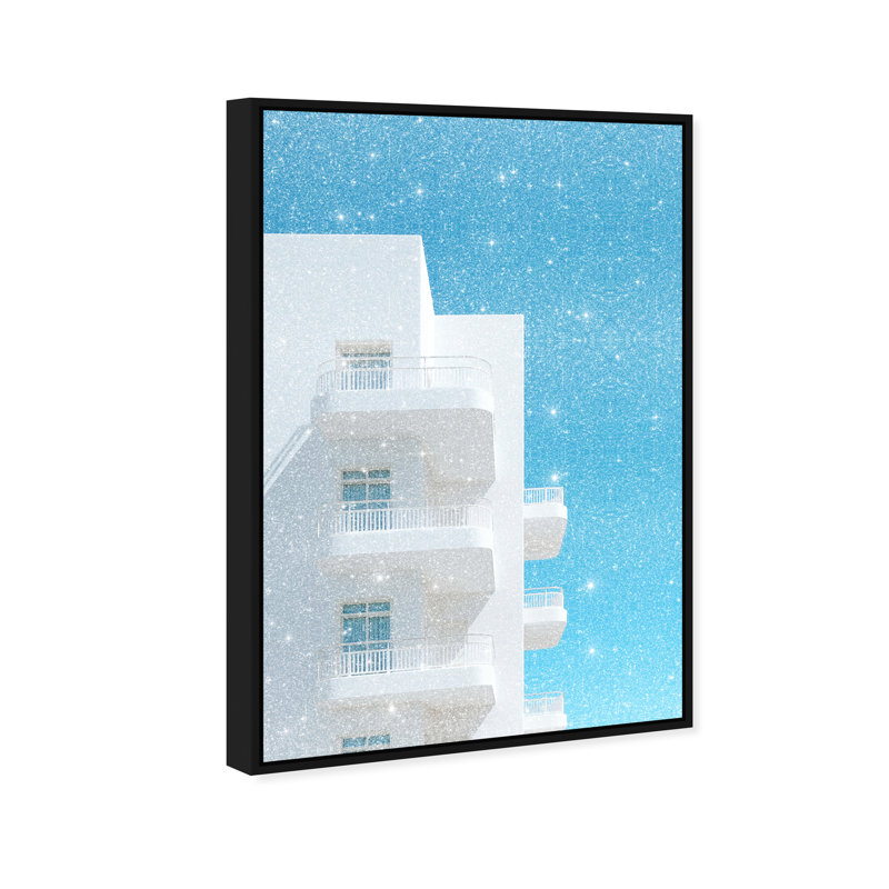 Modular White II Architecture Canvas Print by Oliver Gal, Black Frame, 10 x 15, 11"H x 16"W, Black Floater Frame