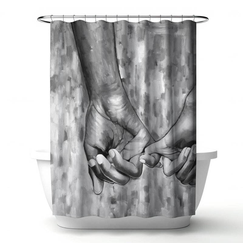 Shower Curtain FI88 – Polyester Shower Curtain, Dye Sublimation Print, 71" W × 74" L