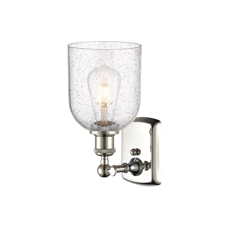 Anacaren Steel Armed Sconce, Seedy, Polished Nickel
