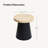 19'' H Black Side Table with Light Wood Finish Top