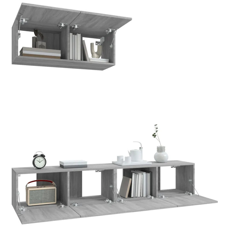 Kahden 3 Piece TV Stand for TVs up to 65", Grey Sonoma, 80cm