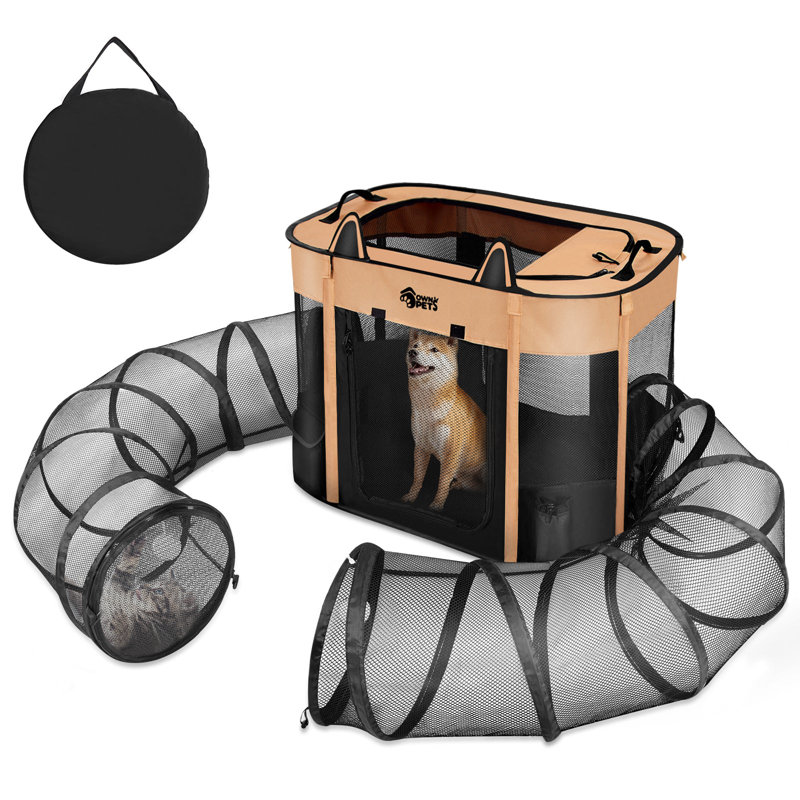 Parc pour animaux de compagnie avec tunnel connectable