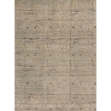 Hand-Knotted High-Quality Beige and Silver Area Rug