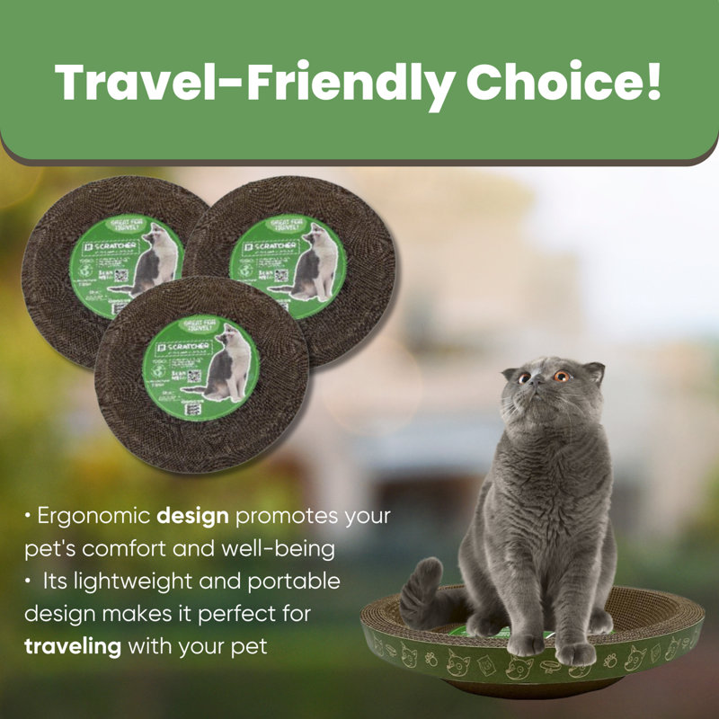 Round Brown Cardboard Cat Scratching Pad