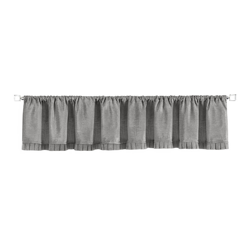 Silver Chenille Rod Pocket Window Valance, 52'' W x 14'' L