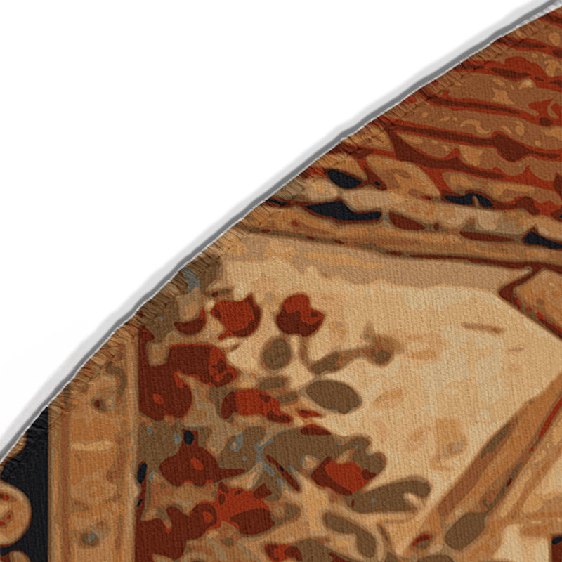 Tapis d'intérieur et d'extérieur brun français, Rond 5 pi