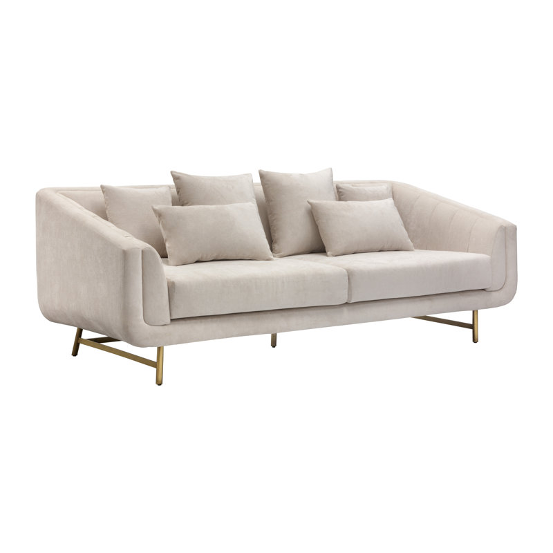 Veera Velvet Sofa, Cream