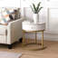 Table de chevet pour chambre à coucher - Table en marbre imperméable 19,68 pouces pour la chaleur - Café avec option de cadre