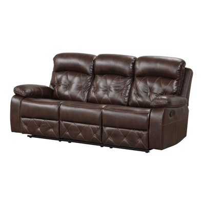 84.4" W Transitional Sofa, Brown