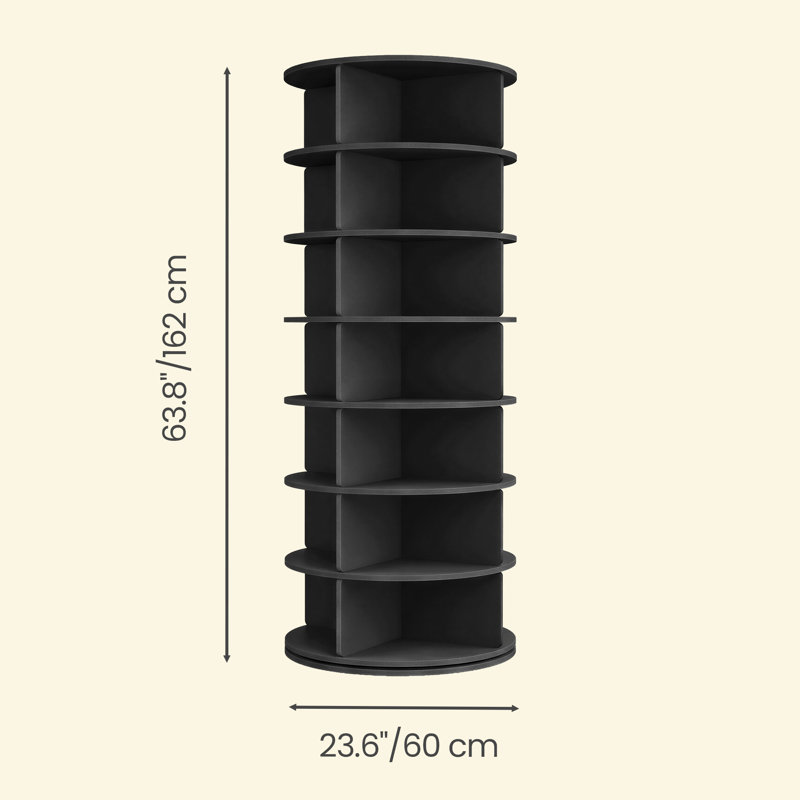 Étagère à chaussures rotative 7 rangées 28 paires, Noir