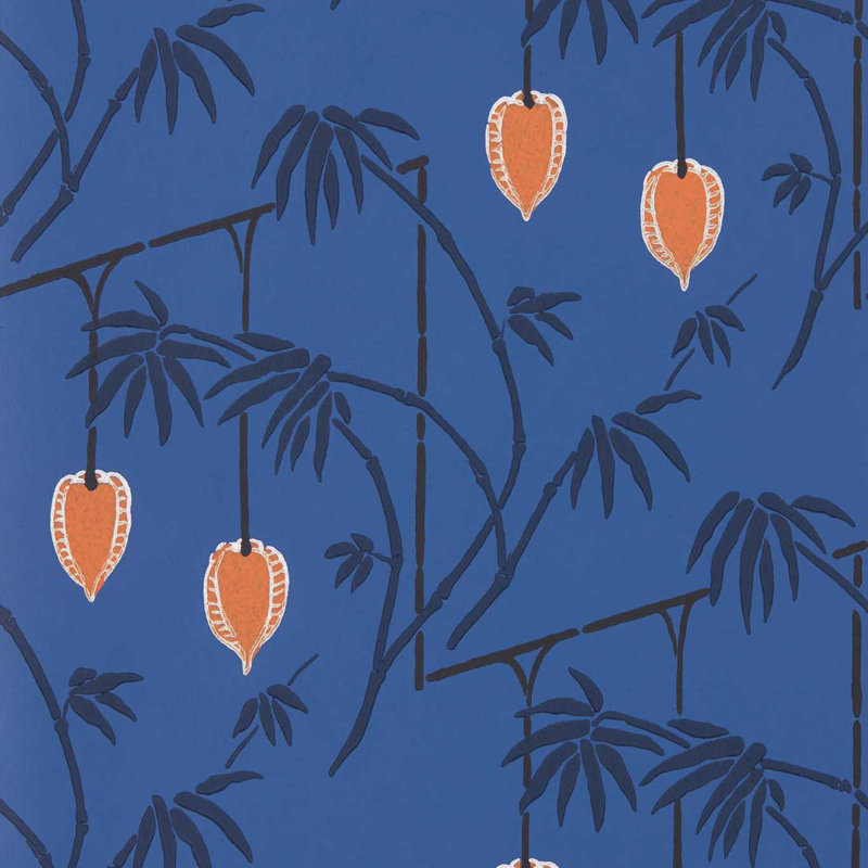 Kimiko 10.05m x 52cm Wallpaper Roll, Majorelle/Clementine
