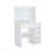 Vanity, Makeup Vanity Desk Set With Mirror & Light, Dressing Table Storage Lots , 3 Lighting Modes With Adjustable Brightness, White With Stool