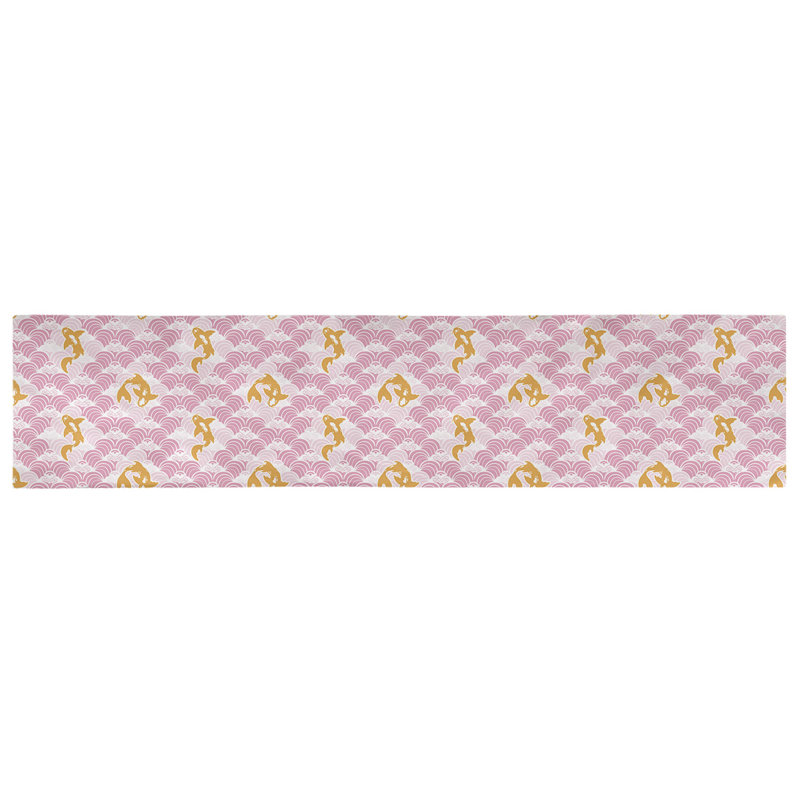 Chemin de table géométrique avicia, 73,5 po x 17,5 po, Polyester, Rose