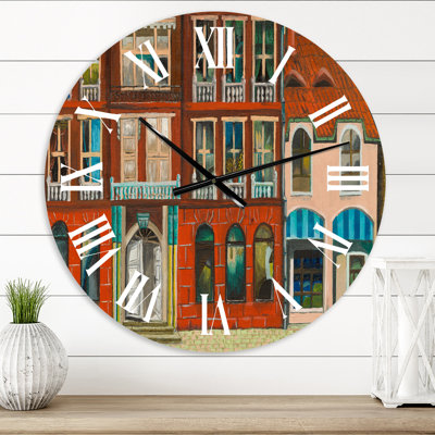 Horloge murale de la façade rouge d'une boutique à Paris I - campagne française
