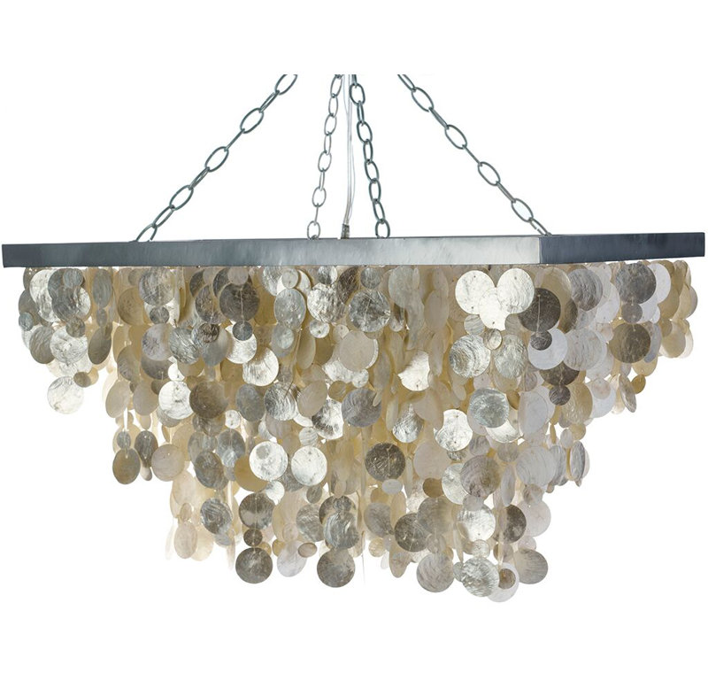 3 - Light Dimmable Geometric Chandelier, Champagne