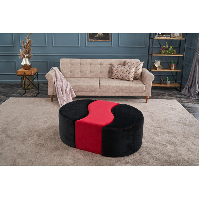 Pouf, Rouge / noir