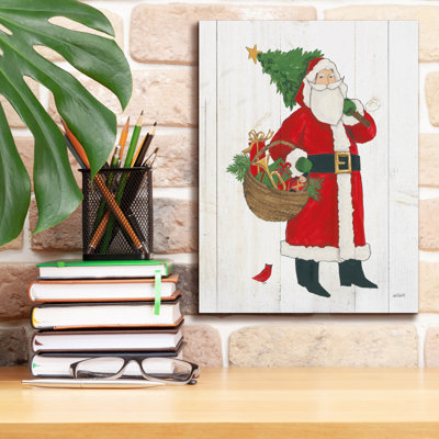 «Vintage St Nick 3 No Words On White Wood V2» par Anne Tavoletti, art mural sur toile, 20 po x 24 po