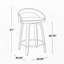 Tabouret de bar pivotant à hauteur fixe en bois naturel et velours noir avec repose-pieds ronds en métal chromé, lot de 2-134824064