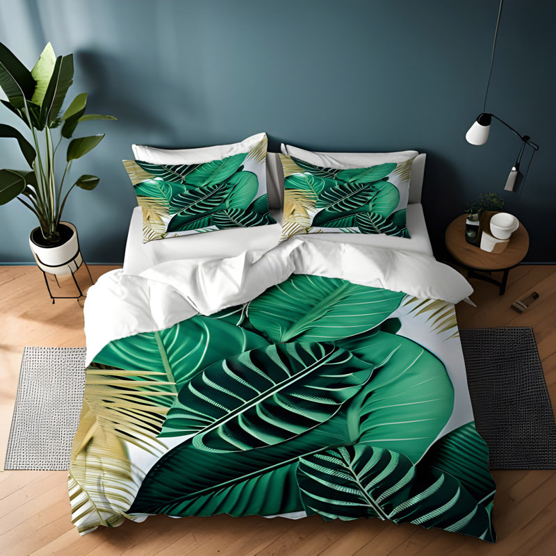Ensemble de housse de couette , Housse de couette grand + 2 grandes taies décorat