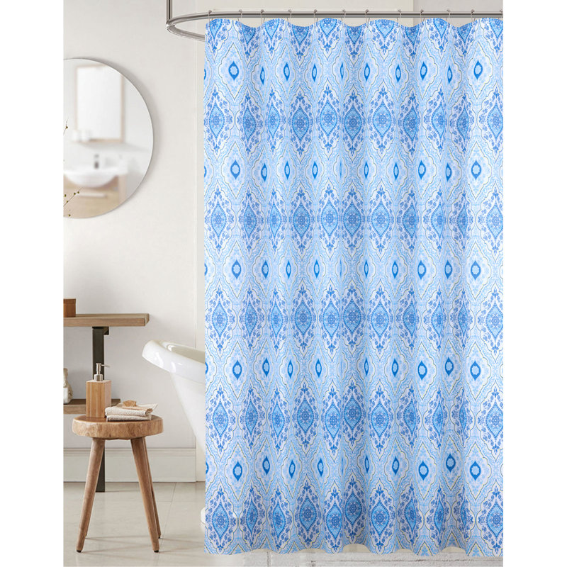 Rideau de douche imperméable Edgard Peva, Bleu