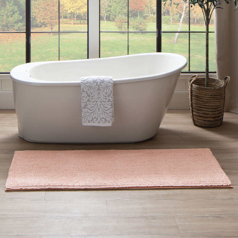 Tapis pour salle de bain Wagnon, L 24 po x L 60 po, Rosé
