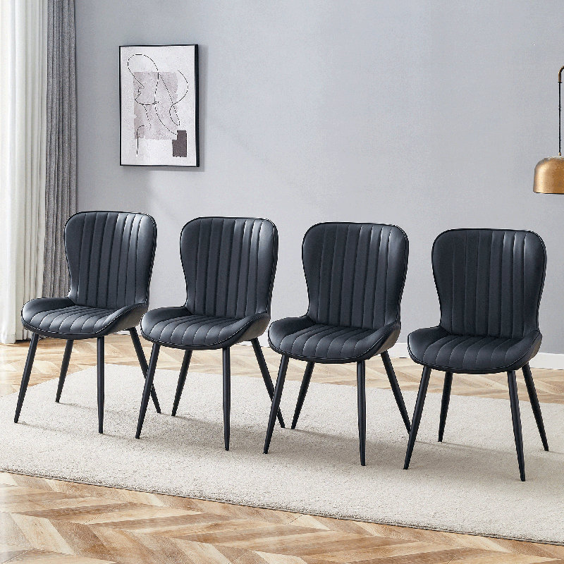Chaises de salle à manger ergonomiques en polyuréthane avec dossier incurvé Lalu