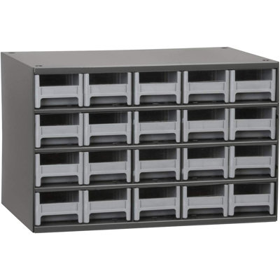 Organisateur de rangement en acier gris à 20 tiroirs pour outils, vis, boulons, écrous et petites pièces de quincaillerie