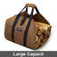 Sac de transport en bois robuste avec poignées et sangle de sécurité pour le camping