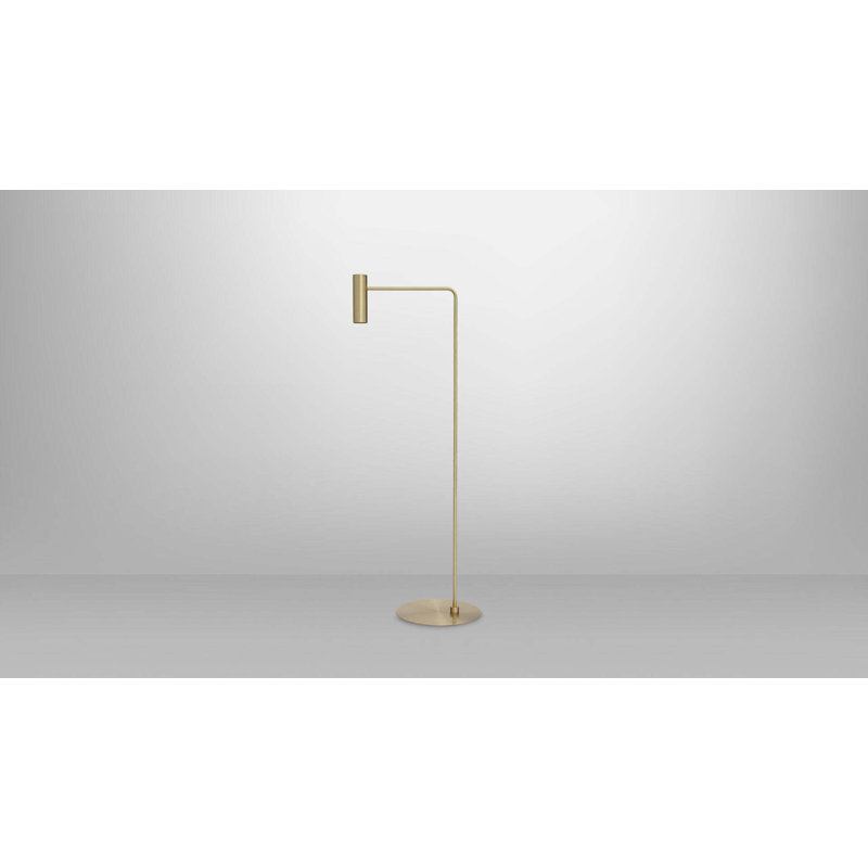 Heron Arched Floor Lamp, Satin Brass