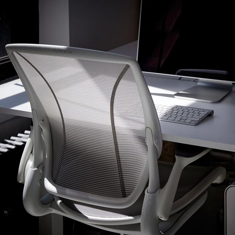 Chaise de travail World, Blanc, Blanc, Réglable