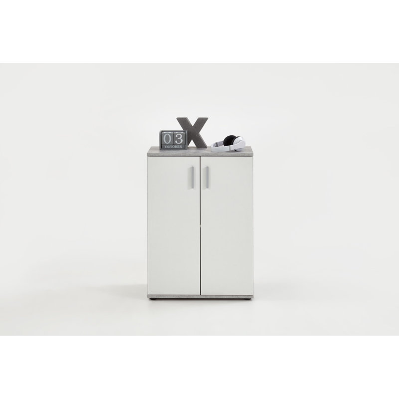Frieda 2 -Door Storage Cabinet, Grey/White