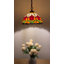 Luminaire suspendu Kliff Tiffany en verre coloré avec tulipes rouges l 12 po x P 12 po x H 60 po