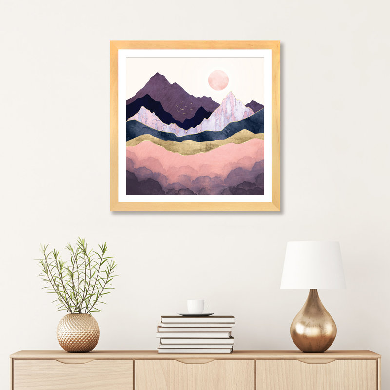 Mauve brume - imprimé, H 24 po x l 24 po x p 1 po, Cadre papier naturel