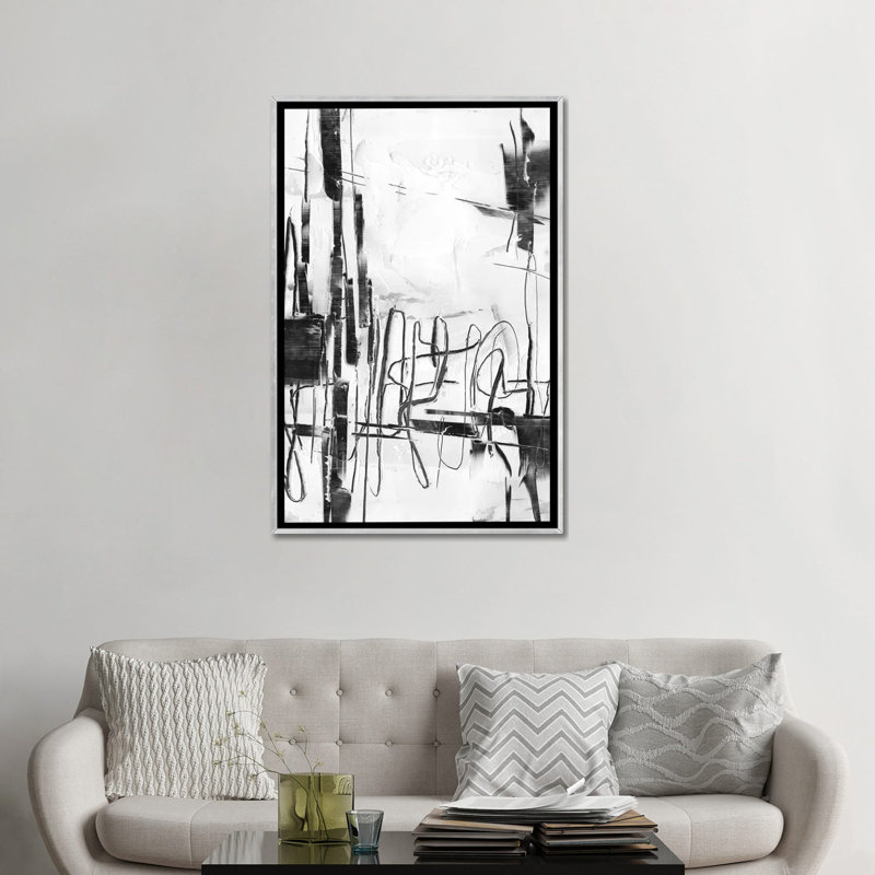 «Polar Storm I» par Ethan Harper - reproduction d'art, H 48 po x l 32 po x P 1,5 po, Toile avec cadre argenté, Pas de tapis