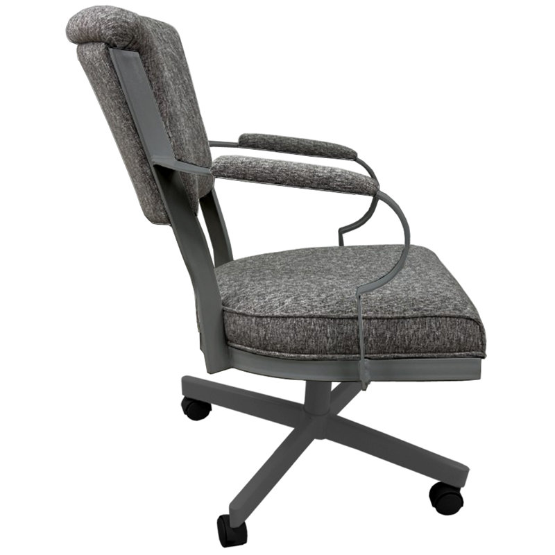 Chaise avec accoudoirs en métal Urial, Gris Majave, gris