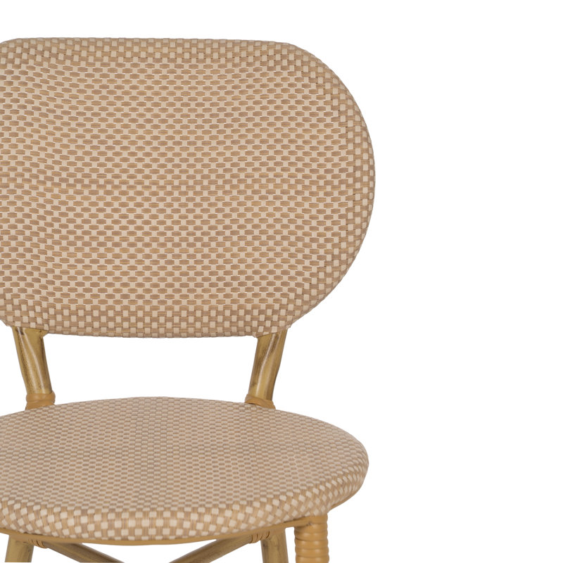 Stacking Patio Dining Side Chair, Beige