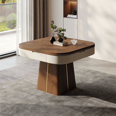 Table de salle à manger et à roulettes en bois massif entièrement automatique