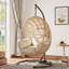 Balancelle de patio simple avec coussin et housse-1413861371