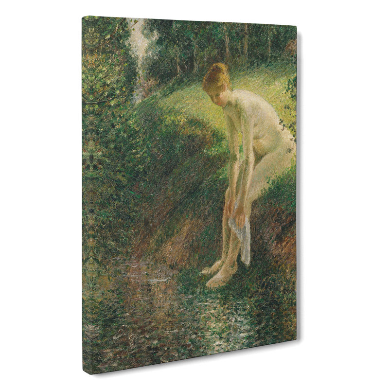Lady Cleaning Her Leg by Camille Pissarro - Wrapped Canvas, 60cm H x 40cm W x 3cm D