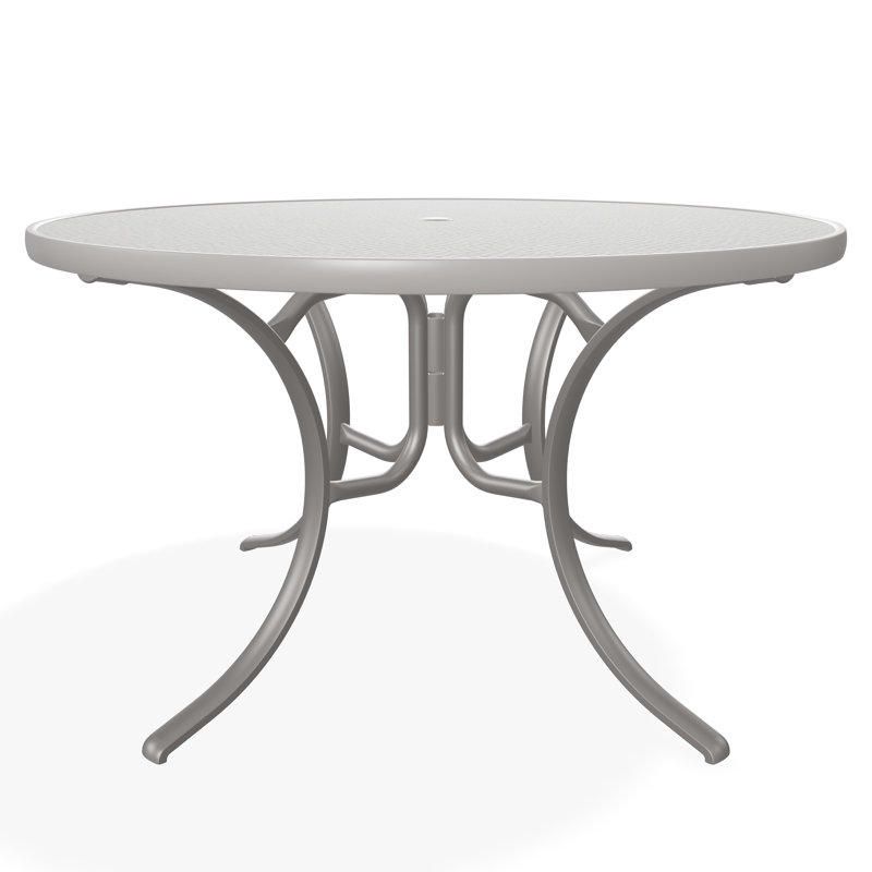 Outdoor Round Dining Table, Gray/Warm Gray