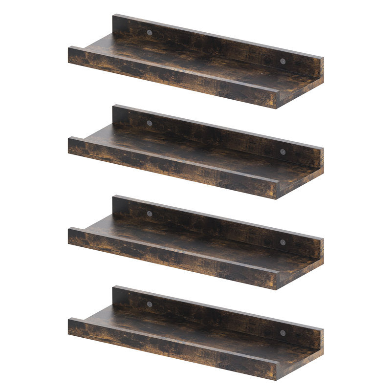 4 Piece Floating Shelf, 1.7" H x 23.5" W x 5.9" D, Retro