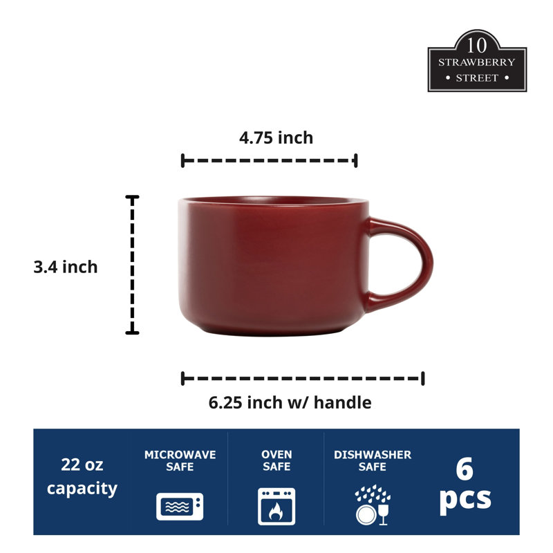 Wazee Matte Oversized 22 oz Mug, Red